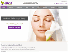 Tablet Screenshot of juviamedspa.com